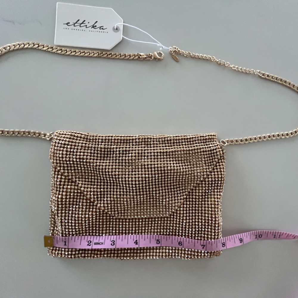 Ettika - Gold Metallic & Crystals Belt Bag / Shoulder Bag from REVOLVE - NWT - Picture 9 of 15